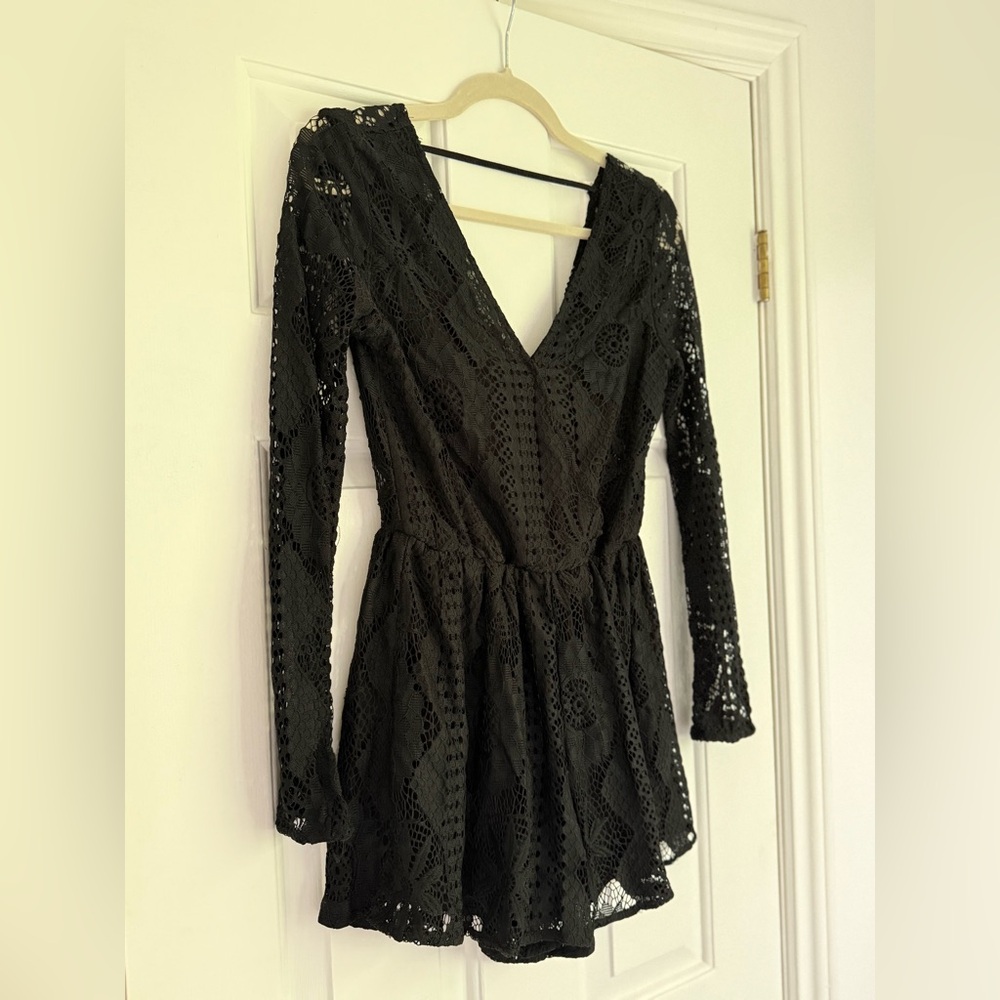 Black Lace Romper